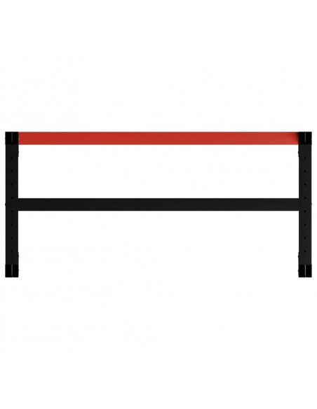 Telaio per Banco da Lavoro in Metallo 120x57x79 cm Nero e Rosso