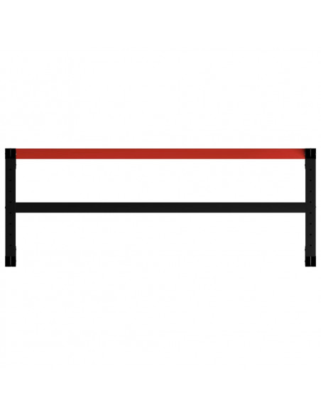 Telaio per Banco da Lavoro in Metallo 150x57x79 cm Nero e Rosso