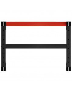 Telaio per Banco da Lavoro in Metallo 80x57x79 cm Nero e Rosso