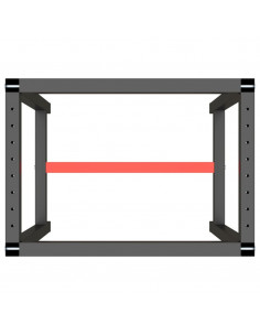 Telaio per Banco da Lavoro Nero Rosso Opaco 70x50x79 cm Metallo