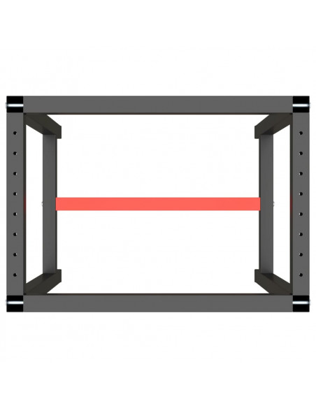 Telaio per Banco da Lavoro Nero Rosso Opaco 70x50x79 cm Metallo