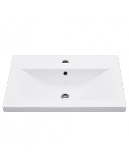 Telaio per Lavabo da Bagno con Lavabo Integrato Bianco in Ferro