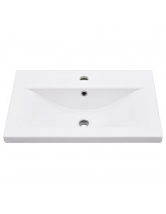 Telaio per Lavabo da Bagno con Lavabo Integrato Nero in Ferro