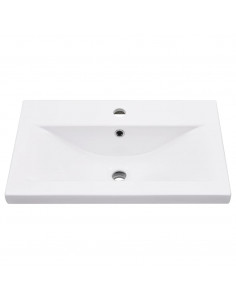 Telaio per Lavabo da Bagno con Lavabo Integrato Nero in Ferro