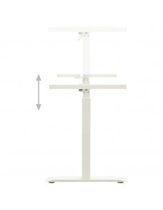 Telaio Scrivania Altezza Regolabile Manuale a Manovella Bianco