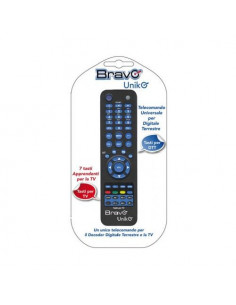 Telecomando tv Bravo 90302245 UNIKO Universale per Decoder Black