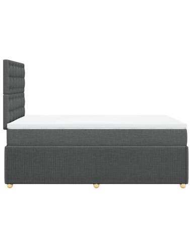 Giroletto a Molle con Materasso Grigio Scuro 120x200 cm Tessuto