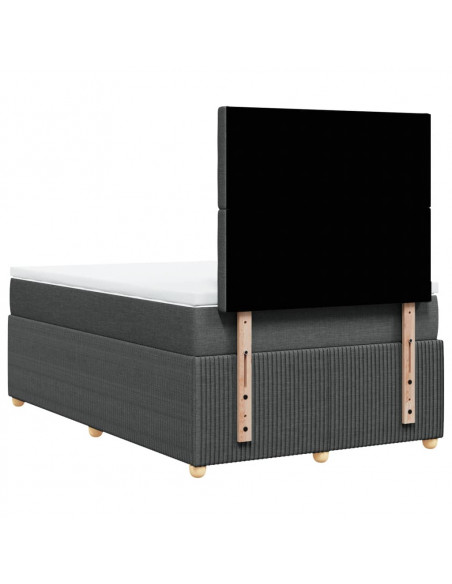Giroletto a Molle con Materasso Grigio Scuro 120x200 cm Tessuto