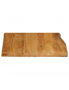 Piano per Tavolo 80x80x2,5cm Bordi Vivi in Legno Massello Mango 2