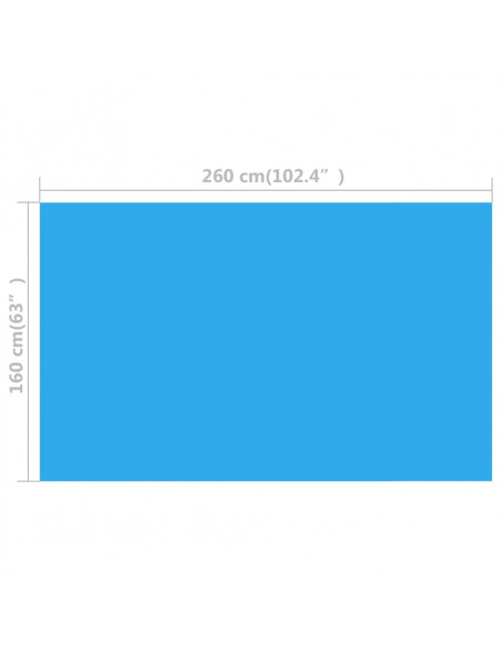 Telo Copripiscina Rettangolare PE 260 x 160 cm Blu