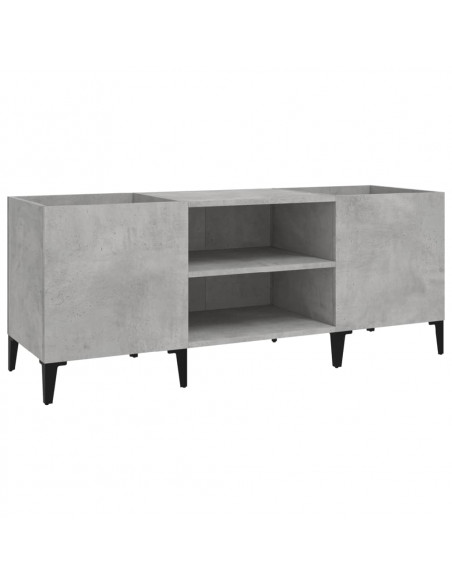 Mobile Porta Dischi Grigio Cemento 121x38x48 Legno Multistrato