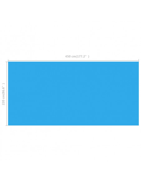 Telo Copripiscina Solare Copertura Rettangolare PE 450 x 220 cm Blu