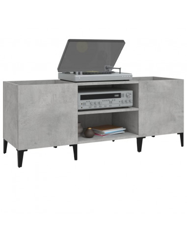 Mobile Porta Dischi Grigio Cemento 121x38x48 Legno Multistrato