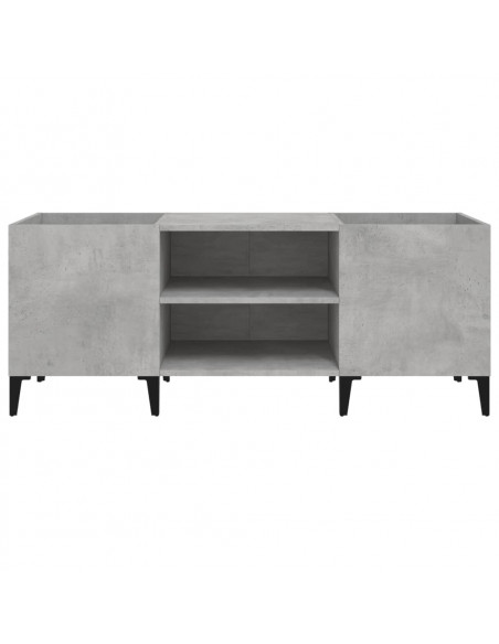 Mobile Porta Dischi Grigio Cemento 121x38x48 Legno Multistrato