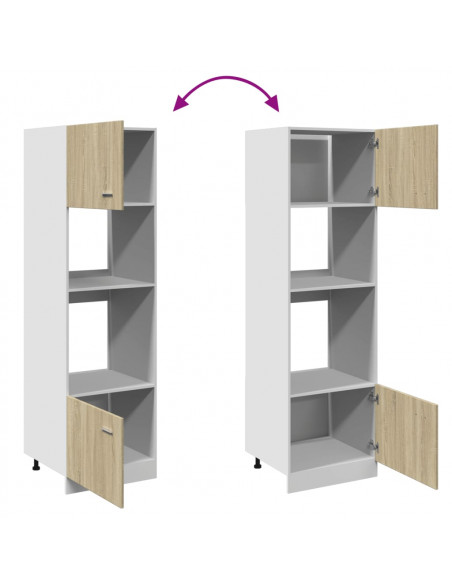 Mobile per Microonde Rovere Sonoma 60x57x207 cm Multistrato