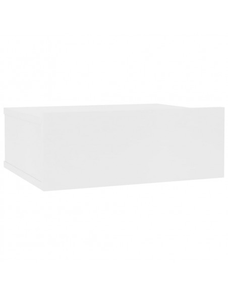 Comodino Pensile Bianco 40x30x15 cm in Legno Multistrato