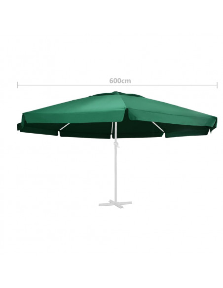 Telo di Ricambio per Ombrellone Verde 600 cm