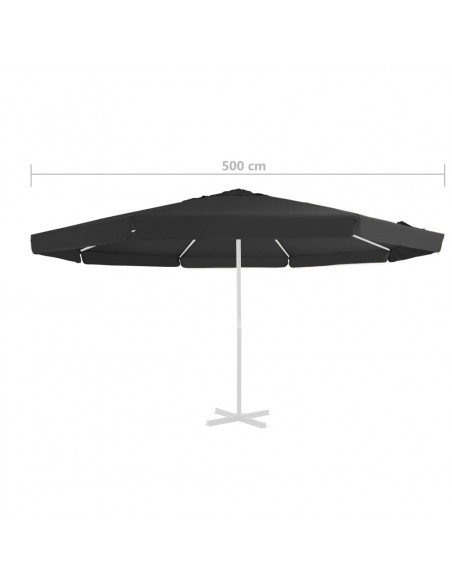 Telo di Ricambio per Tenda da Sole Nero 500 cm