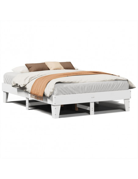Letto senza Materasso Bianco 140x190 cm Legno Massello di Pino