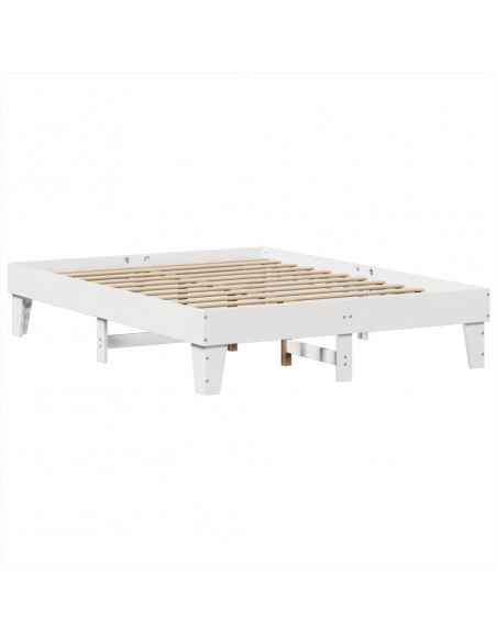 Letto senza Materasso Bianco 140x190 cm Legno Massello di Pino
