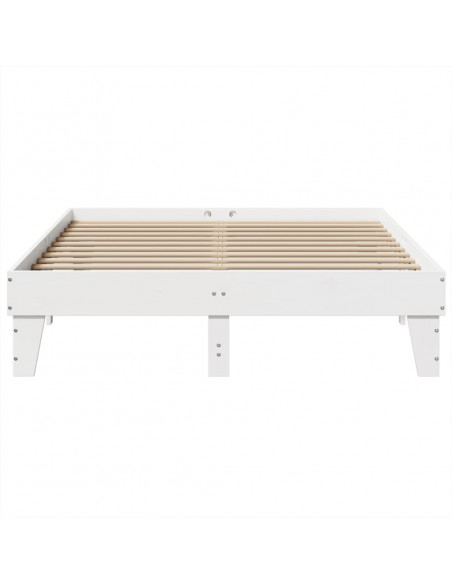 Letto senza Materasso Bianco 140x190 cm Legno Massello di Pino