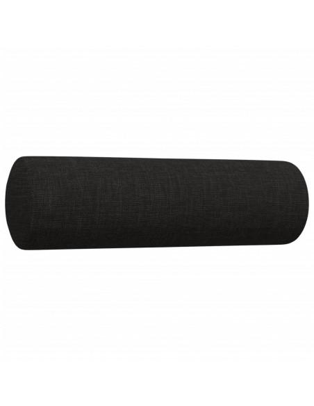 Set Divani 3 pz con Cuscini Decorativi Nero in Tessuto