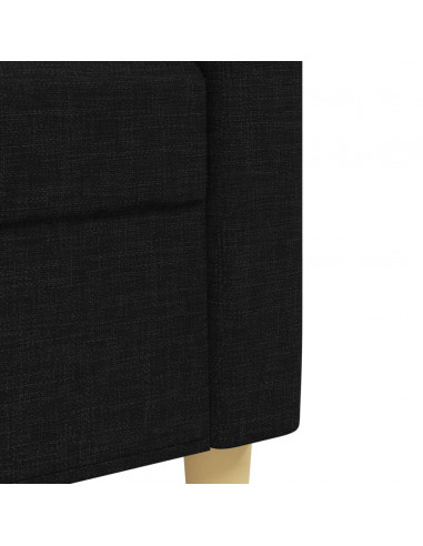 Set Divani 3 pz con Cuscini Decorativi Nero in Tessuto