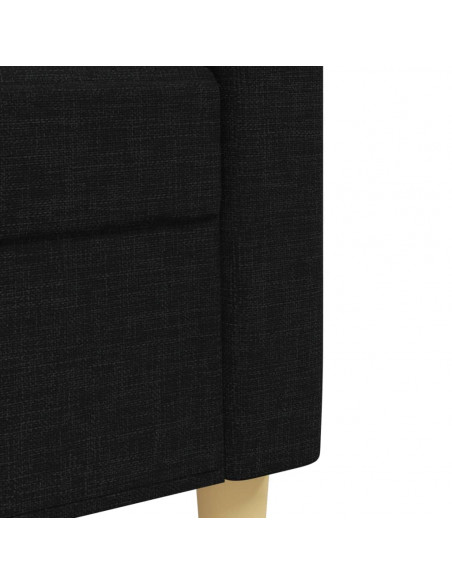 Set Divani 3 pz con Cuscini Decorativi Nero in Tessuto