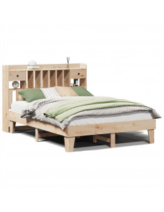 Letto senza Materasso 140x190 cm in Legno Massello di Pino 2