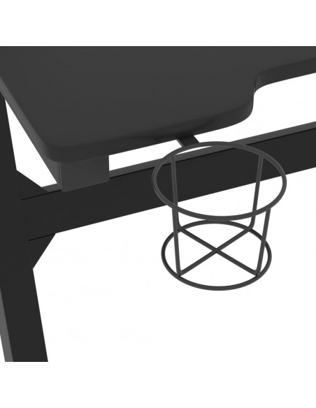 Scrivania da Gaming con LED e Gambe a Z Nera 90x60x75 cm