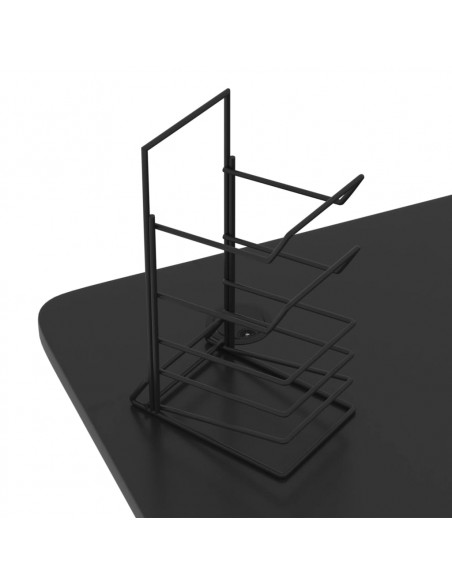 Scrivania da Gaming con LED e Gambe a Z Nera 90x60x75 cm