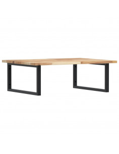 Ripiano a Parete per Lavabo in Acciaio e Massello di Acacia 2