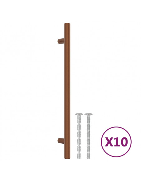 Maniglie per Mobili 10 pz Bronzo 192 mm in Acciaio Inox