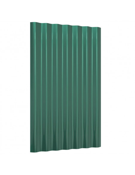 Pannelli Tetto 36pz Acciaio Verniciato a Polvere Verde 60x36 cm