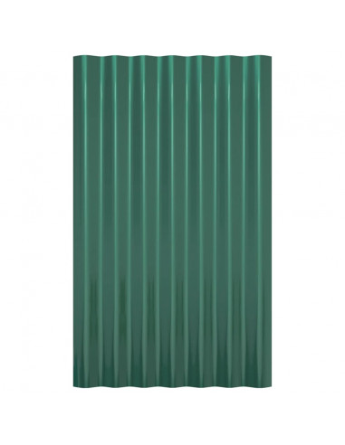 Pannelli Tetto 36pz Acciaio Verniciato a Polvere Verde 60x36 cm