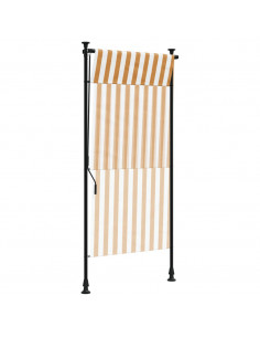 Tenda a Rullo Esterno Arancio Bianca 100x270cm Tessuto Acciaio