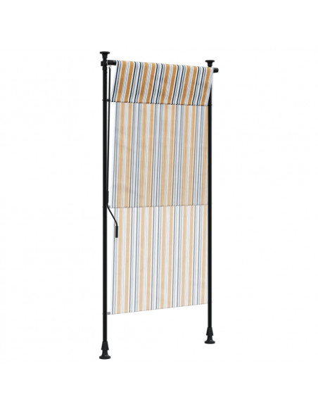 Tenda a Rullo Esterno Gialla e Bianca 100x270cm Tessuto Acciaio