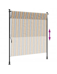 Tenda a Rullo Esterno Gialla e Bianca 150x270cm Tessuto Acciaio