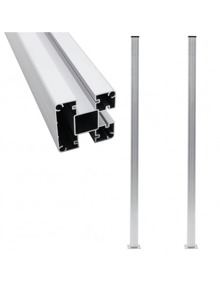 Pali per Recinzione 2 pz in Alluminio 185 cm