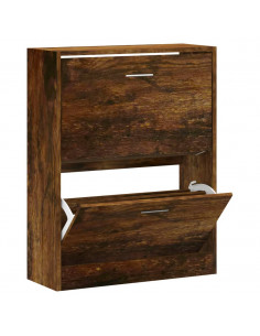 Scarpiera Rovere Fumo 63x24x81 cm in Legno Multistrato 2