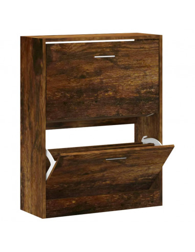 Scarpiera Rovere Fumo 63x24x81 cm in Legno Multistrato