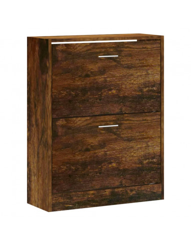 Scarpiera Rovere Fumo 63x24x81 cm in Legno Multistrato