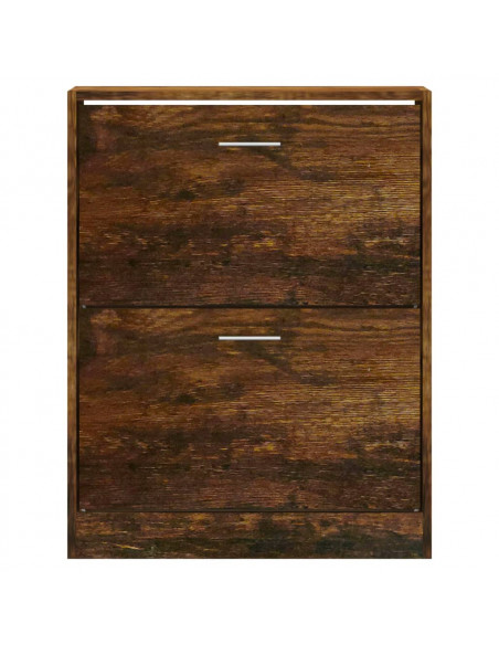Scarpiera Rovere Fumo 63x24x81 cm in Legno Multistrato