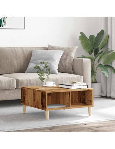 Tavolino da Salotto Legno Antico 60x60x30 cm Legno Multistrato