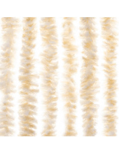 Tenda Antimosche Beige e Bianca 100x220 cm in Ciniglia