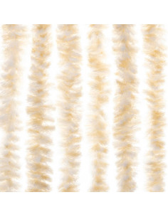 Tenda Antimosche Beige e Bianca 56x200 cm in Ciniglia