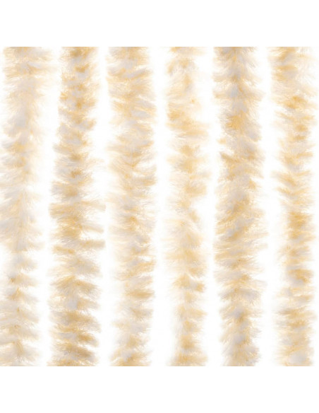 Tenda Antimosche Beige e Bianca 56x200 cm in Ciniglia