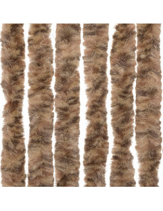 Tenda Antimosche Beige e Marrone Scuro 100x200 cm in Ciniglia