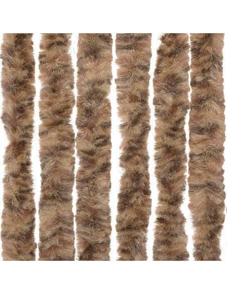 Tenda Antimosche Beige e Marrone Scuro 100x200 cm in Ciniglia