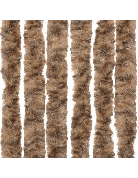 Tenda Antimosche Beige e Marrone Scuro 100x220 cm in Ciniglia